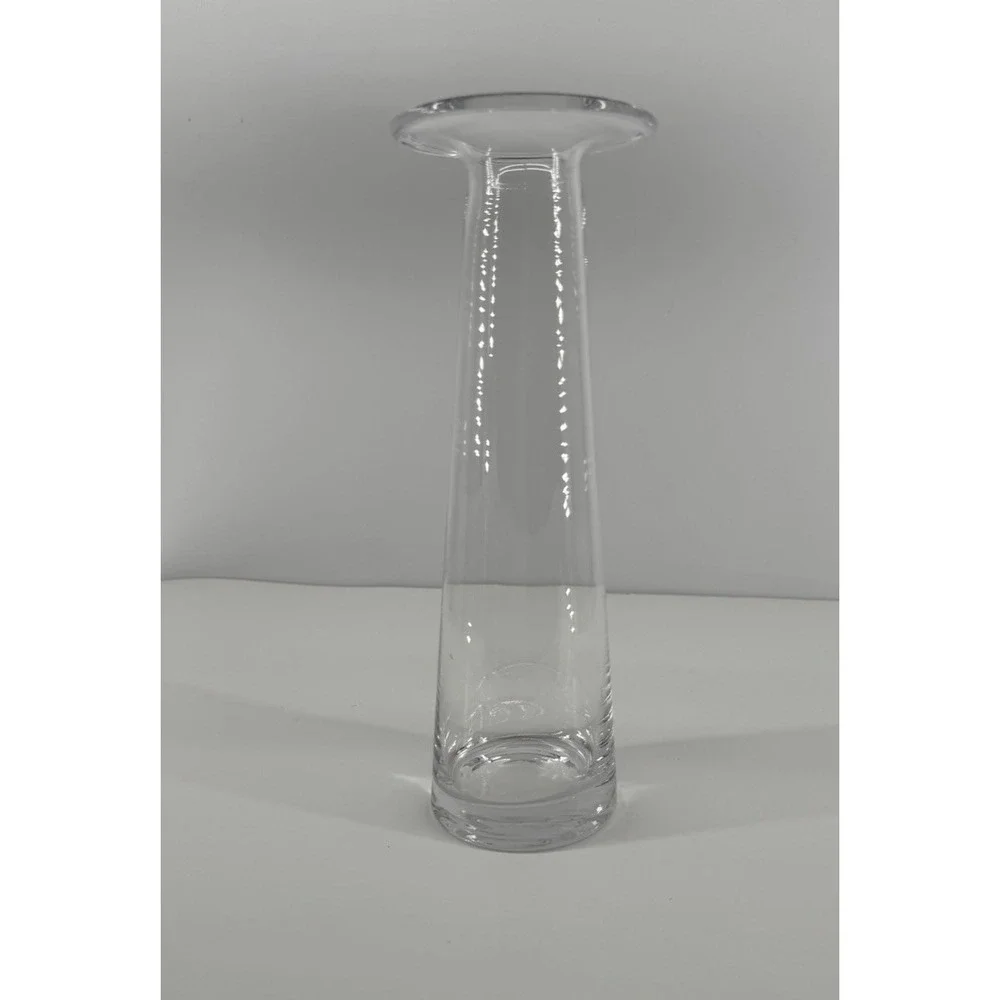 Modern Clear Glass Wine Decanter Carafe Flared Rim Barware Minimalist 10